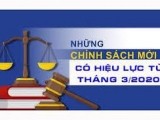 Chính sách mới có hiệu lực từ ngày 15/3/2020